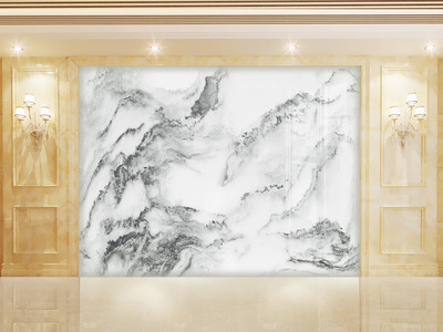 山水入室，雅韻天成——大理石紋中式水墨山水畫背景墻的藝術魅力